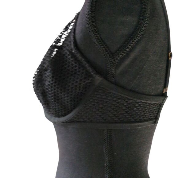 Victoria’s Secret Black Luxe Unlined Fishnet Demi Bra- Size 34 D - Picture 6 of 9